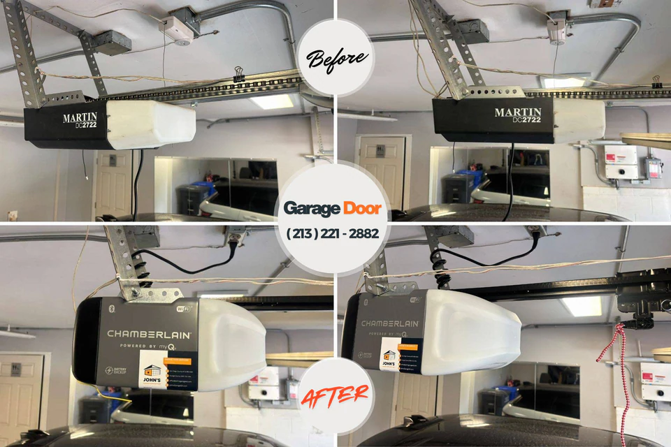Before and after: garage door opener repair Park Center, CO